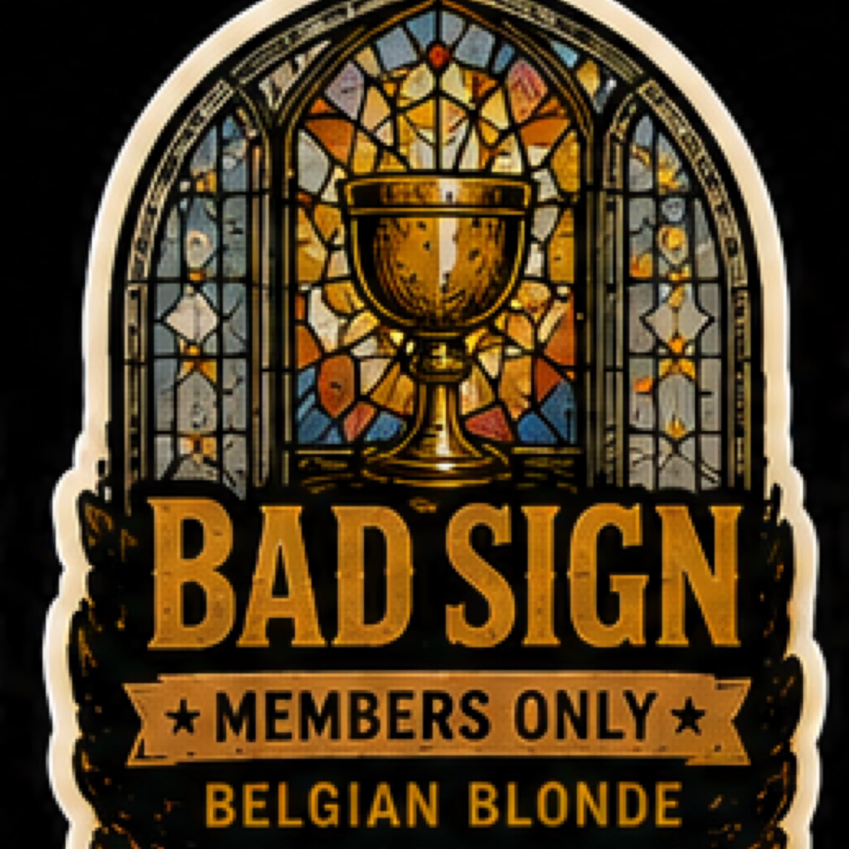 Glass of Bad Sign, a Belgian Blonde from The Keg Stand Brewing Co.